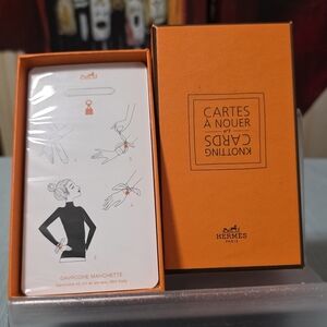 Hermès Knotting Cards in Vibrant Orange NEW IN BOX